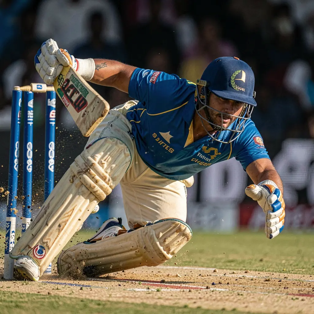 Professional cricket player in fast motion during a competitive match illustrating real time sports betting opportunities with 188BD